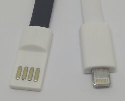 USB - Lightning (iphone) кабель зарядки и передачи данных 20см, плоский, магнитный