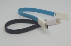 USB - microUSB кабель зарядки и передачи данных 22см, плоский, магнитный