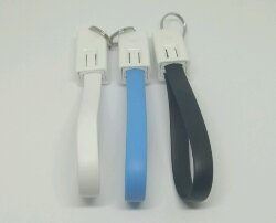 USB - microUSB брелок кабель зарядки и передачи данных 20см, плоский