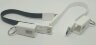 USB - microUSB брелок кабель зарядки и передачи данных 20см, плоский