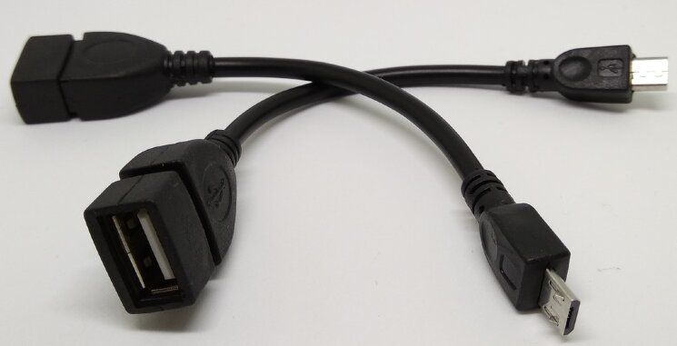 OTG кабель USB - microUSB 13см