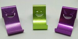 Подставка под телефон настольная миниатюрная алюминиевая с улыбкой