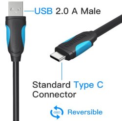 USB - USB Type-C кабель быстрой зарядки и передачи данных 2м